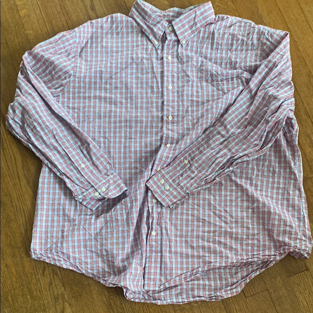 Brooks Brothers Pink and White Check Button-Down Shirt